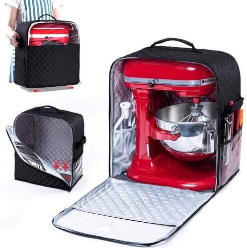 BAGSPRITE - Funda para batidora amasadora de Pedestal, Compatible con la batidora KitchenAid, Almacenamiento para Modelos de Vaso de 5,7/6,6/7,6 litros, Bolsillos Laterales para Accesorios de Cocina