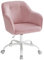 SONGMICS Office Chair, Swivel Chair, Desk Chair, Makeup Vanity Chair, Adjustable Height, Armrests, 110 kg Load, Velvet, Home Office, Study, Bedroom, Jelly Pink OBG019R12