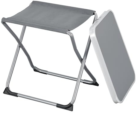 Campingpall/bord ‘Barete’ 2-i-1 hopfällbar Stål 47 x 47 x 37 cm Grå