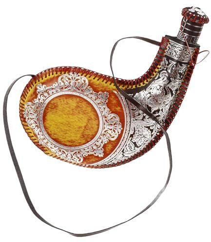 MAGICLULU Bota-Tasche Aus Leder Spanische Bota-Weintasche Wassertasche 30 Cm Kantinenflasche Im Antiken Porzellanstil Weintasche Mit Riemen Flaschentasche Für Camping Wandern Trinkgeschirr