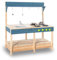 Mud Kitchen Playset for, Outdoor Wooden Toy Play Kitchen Set for Boys and Girls, Kitchen Accessories and Garden Sink, Outdoor Toy for Kids (Blue1)