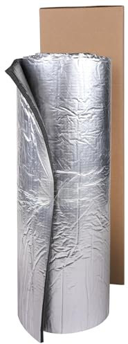 Baketron Dämmmatte mit Alubeschichtung Selbstklebend Dämmmatten 10mm - 200cm x 50cm Dämmung Isolierung Kautschuk Schallschutzmatte Feuchtigkeitsfest, Feuerfest Dämmung