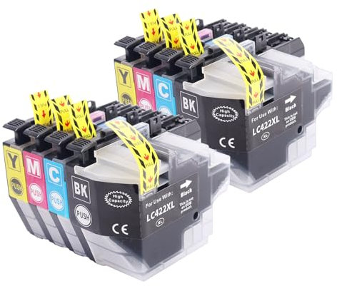 Jhaan LC422XL Patronen für Brother LC422 LC422XL Kompatibel für Brother MFC-J5340DW Patronen für Brother MFC-J5345DW MFC-J5740DW MFC-J6940DW MFC-J6540DW (2 Schwarz, 2 Cyan, 2 Magenta, 2 Gelb)