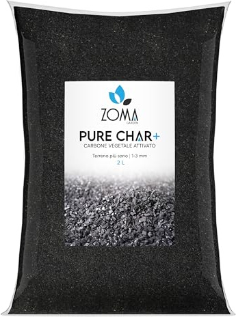 ZOMAGARDEN - Carbone Vegetale Attivo per Piante - Fertilizzante Naturale per Migliorare il Suolo - Ideale per Terrari e Colture - 100% di Origine Vegetale - 2L
