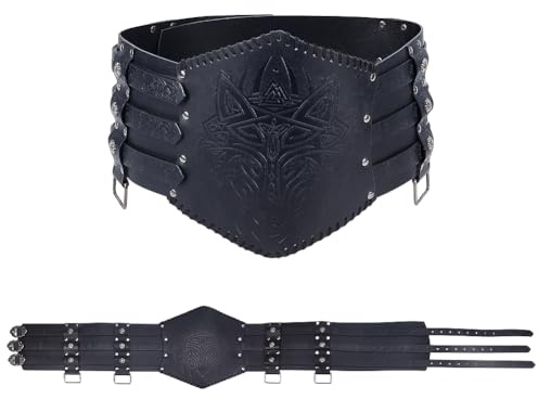 nbeads Mittelalterlicher Wikingergürtel, Rüstungsgürtel Vintage Renaissance Gürtel Wikinger Ritter Korsett Gürtel für LARP Weihnachtsgeschenke Kostüm