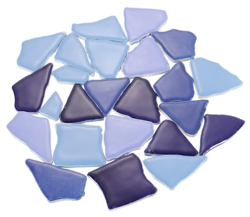 QUARKZMAN 500g/1.1LB Unregelmäßige Keramik Mosaikfliesen Gemischt Blau | 3,2 - 8,5 cm, Großpackung Bunte Keramik Mosaikstücke Steine Mosaik Kits, für DIY Kunsthandwerk Projekte Wohnkultur