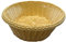 C&S Homestore Round Natural PVC Woven Bread Basket - 24cm x 8cm - For Serving Sourdough Bread, Naan, Rotis, Fruit Basket