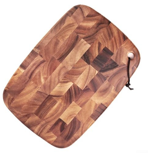 Tagliere in legno di acacia con corda per appendere la preparazione degli alimenti e salumi (grande)
