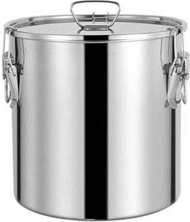 BYWXW Reiskübel aus Edelstahl,Edelstahl Luftdicht Vorratsbehälter,Metalldose mit luftdichtem Deckel zur Aufbewahrung von Mehl Zucker Müsli Kaffee Tee(Size:32L)