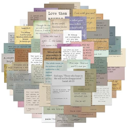 Bibel Wasserdichte Aufkleber Set Geschenk für Jugendliche Erwachsene Jesus Christian Vinyl Sticker Deko für Auto Motorräder Fahrrad Skateboard Snowboard Gepäck Laptop Scrapbook Auto Koffer 50 Stück