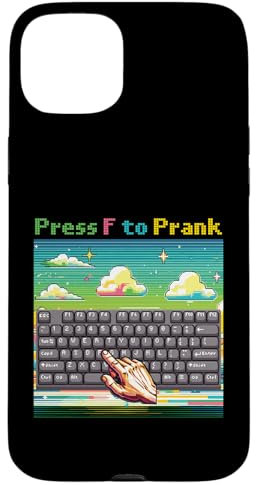 Press F To Prank Retro Pixel Keyboard Art Case for iPhone 15 Plus