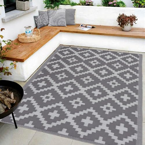 Bestlivings Outdoor Teppich Wetterfest und UV-Beständig (120x180cm / Ethno) Teppich aus Kunststoff für Garten, Balkon, Terrasse - Outdoorteppich