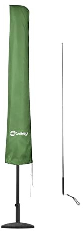 Sekey Sonnenschirm Schutzhülle mit Stab, Abdeckhauben für Ø 350cm / 200x300cm Gartenschirm, 190×30/50 cm Abdeckung, 100% Polyster wasserdicht