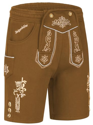Steigenhöfer Manufaktur Kurze Trachten Jogginghose mit Kordelzug im Lederhosen Look - Moritz - Jogging Lederhose Herren Tracht für Oktoberfest Wiesn und weitere Feierlichkeiten