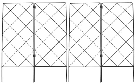 MAGICLULU 2 Stück Faltbare Pflanzenstütze aus Eisen Robuste Rankhilfe für Kletterpflanzen Vielseitiges Gartenklettergitter für Haus und Garten Schwarz