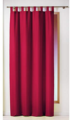 Douceur d'intérieur - 1600520, Vorhang Passanten, 140 X 260 cm, Essentiel, Polyester Unifarben, Rot