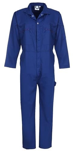 Fort - Zip Front Coverall - Royal Blue - 46 - Handy Pockets - Work Overalls for Men
