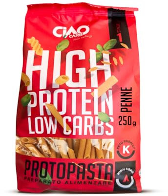 CiaoCarb Pasta Proteica 250 gr - PENNE RIGATE - Altissimo contenuto di proteine (60%)
