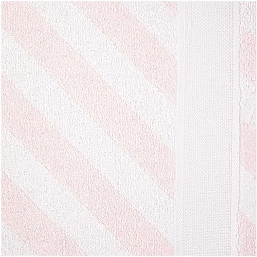 Rico-Design Duschtuch Handtuch Waschhandschuh mit Aidabordüre zum Besticken im gezählten Kreuzstich (Gästehandtuch puder mit Streifen 30x50 cm)