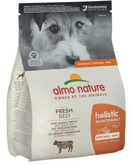 Almo Nature Holistic Maintenance - Complete Dry Dog Food for Small Breed Dogs - Kibbles Made with Fresh Beef - For Daily Feeding, Suitable for All Ages - 2 kg