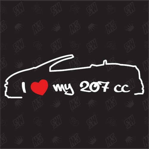 speedwerk-motorwear I Love My 207 CC - Sticker für Peugeot - Bj. 2006-2012