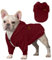Meioro Reißverschluss Hund Pullover Mit Kapuze - Warme Haustier Kleidung für Katze und Welpen - Französische Bulldogge Winter Outfit (XL, Rot)
