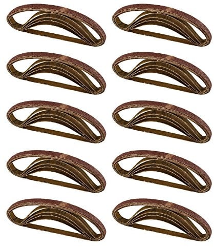 Belt Power Finger File Sander Abrasive Sanding Belts 330mm x 10mm 60 Grit 50pk
