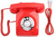 VBESTLIFE Téléphone Fixe Classique, Téléphone Antique Vintage pour la Maison (Rouge)