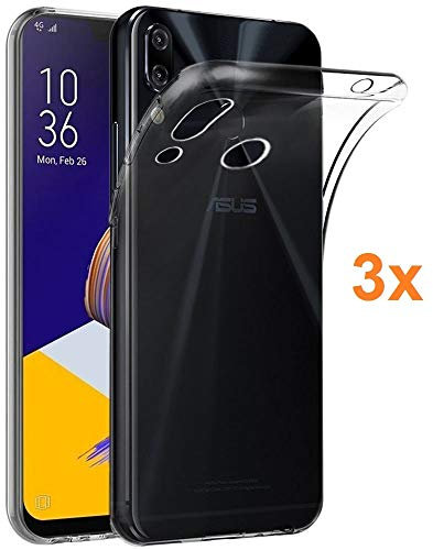 REY [Lot de 3] Coque pour ASUS ZENFONE 5 (ZE620KL), TPU Transparent en Silicone, Ultra Fine 0.33mm