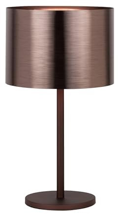 EGLO Tischlampe Saganto 1, edle Design Tischleuchte aus Metall mit glänzendem Lampenschirm in braun und Kupfer, kleine Stehlampe, Lampe für Wohnzimmer mit Schalter, E27 Fassung