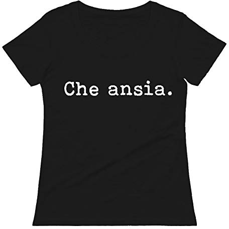 bubbleshirt T-Shirt Divertente Donna con Frasi Iconiche - Maglietta Humor 100% Cotone - Idea Regalo Amica: Ansiosa, Esaurita, No Vabbè e Altri Mood - Manica Corta Nera, Taglie S-XL