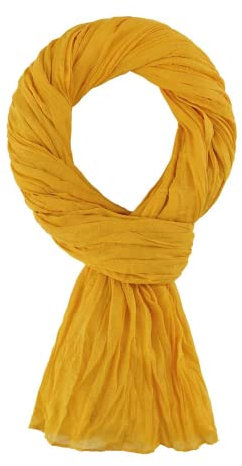 Allée du Foulard - Schal aus 100% Baumwolle - 200x100 cm - Schals & Tücher, Kopftuch, Halstuch für Damen - Loop Schal, Stola - für Alle Jahreszeiten (Senfgelb)