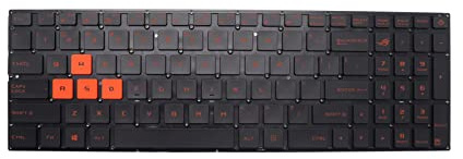 Tastatur für ASUS ROG Strix GL702 GL702VT GL702VS GL702VM mit Hintergrundbeleuchtung ohne Rahmen, Rot