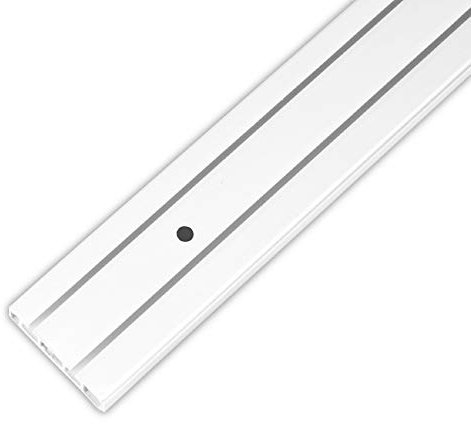 Bestlivings Rail de rideau - Tringle à rideaux - Rail intérieur pour panneau coulissant ou galon fronceur - 2 voies de 90 cm