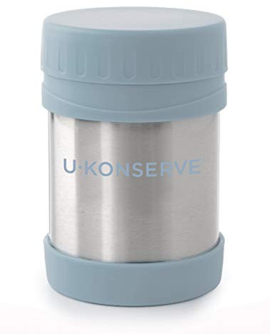U Konserve Stainless Steel Insulated Food Jar 12oz - Leak-Proof Seafoam Blue Lid - BPA Free - Thermal and Double-Walled to Keep Food Hot and Cold