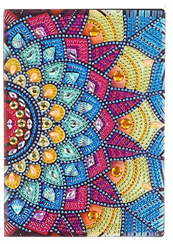 DIY Diamant Malerei Notebook Notizbücher Blank A5 Schreibheft Notizbuch Mandala 5D Diamant Gemälde Lederbezug Tägliches Skizzenbuch Tagebuch Kinder Geburtstagsgeschenke 50 Blatt 120 Seiten