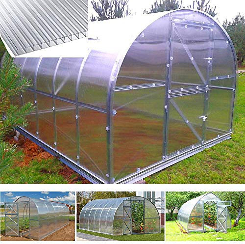 gazebiprofessionali.com Invernadero túnel 3 x 4 m de policarbonato 6 mm Prime Plus de Serrashop, invernaderos modulables para huerto jardín plantas viveros