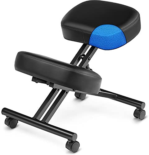 Luxton Home Ergonomischer Kniestuhl mit Memory-Schaum-Schicht, verbessert die Körperhaltung, verstellbarer Hocker für Zuhause und Büro, dicke bequeme Kissen