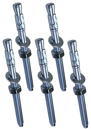 AERZETIX - C54060-5x Boulon Vis d’ancrage filetage long, Goujon à expansion - M12x160mm - en acier zingué - pour béton, pierre