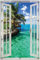 Wallario Outdoor-Poster für Garten oder Balkon Karibisches Meer Einsame Hütte unter Palmen, Motivbanner Größe: ca. 80 x 120 cm Fenster-Illusion