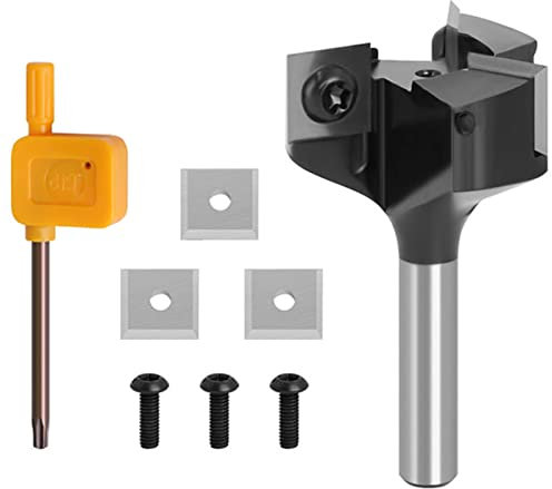 Planfräser 8Mm/12Mm Schaft, 3 Austauschbare 12Mm Hartmetallmesser Mit 1.5Mm Dicke, Für Oberfräse Fräser Und CNC Maschinen, Hobelwerkzeuge Für Holzfräser, Hobelfräser, Schaftfräser,8mm