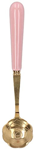 juego de cucharaditas de caf¨¦,Cuchara de flores, cucharadita en forma de flor, vajilla de acero inoxidable, cuchara para beber, cuchara para revolver bebidas para postre, caf¨¦, helado, t¨¦(rosa)