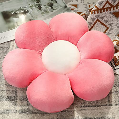 Morbuy Coussins de Chaise Forme de Fleur Mignonne Coussin en Peluche Doux Confortable Tatami Oreiller pour Siège, Canapé, Jardin, Salon, Décoration de Chambre des Enfants (Rose Clair,25x25cm)