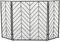 Deco 79 Malla de Malla Plegable geométrica de Metal, Pantalla para Chimenea de 3 Paneles con patrón de chevrón, 52 x 1 x 31, Negro