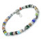 SAGA GIOIELLI® Bracciale Uomo Rondelle Pietre Dure Acciaio (MULTICOLOR)