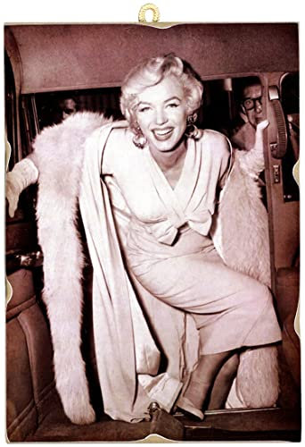 KUSTOM ART Bild im Vintage-Stil, Schauspieler, Hollywood, Marilyn Monroe, Druck auf Holz, 18 x 25 cm, Möbel für Kosmetikerinnen, Schönheitssalon, Friseure