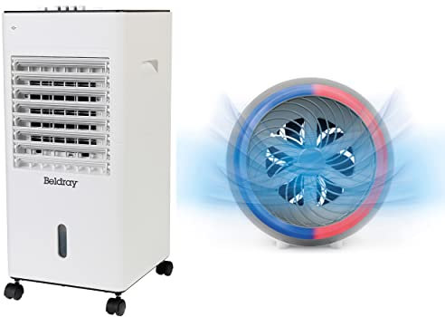 Beldray COMBO-8691 Mobile Air Conditioner & 6 L Air Cooler – Personal Space Cooler with Essential Oil Diffusion, Freezer Ice Rings, Digital Home Humidifier Unit for Cool Air Flow, Both with 3 Speeds