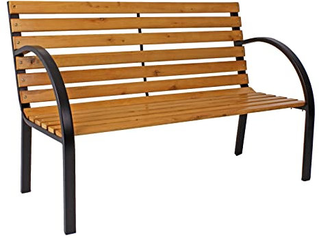 Gravidus Gartenbank Parkbank Bellevue Stahl Bank Draußen Park Garten Außenbereich Holz