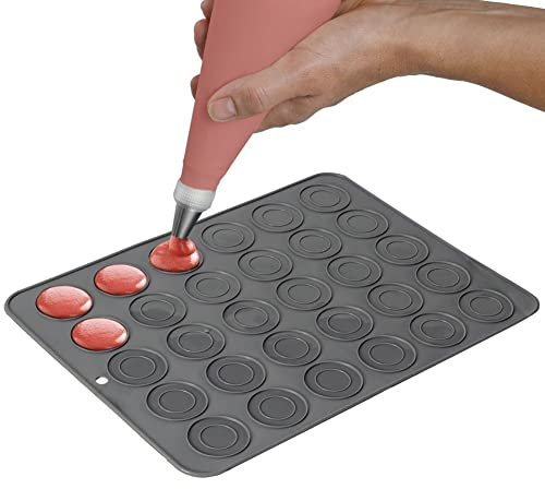Vilde - Tapis de cuisson en silicone pour macarons français, Gris