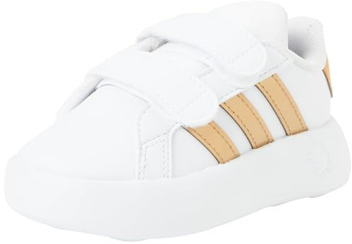 adidas Grand Court 2.0 Shoes Kids Tennisschuhe, Cloud White/Matte Copper/Matte Gold, 26.5 EU